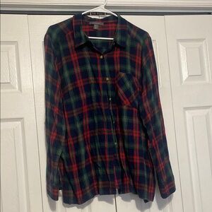 Plaid Button-Up Shirt